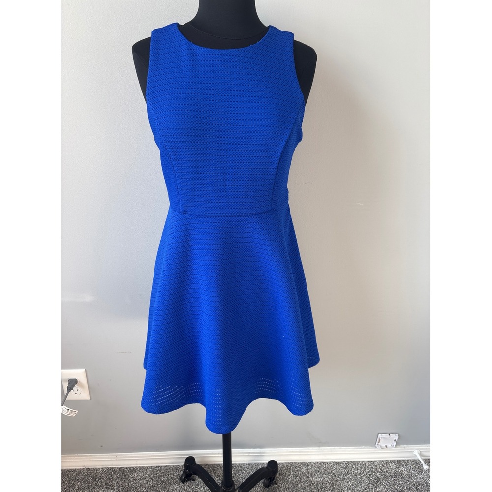 Forever 21 Fit & Flare Dress Sleeveless Textured‎ party Dress Blue Size S